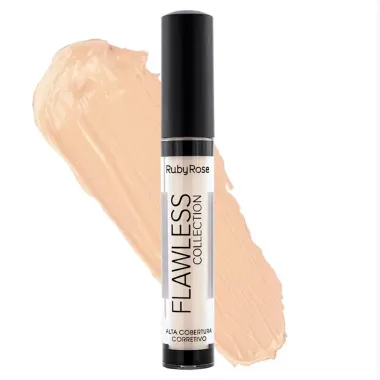 Corretivo Líquido Ruby Rose Flawless Collection Alta Cobertura Cor Bege 3 4ml