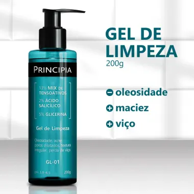 Gel de Limpeza Principia GL-01 Mix de Tensoativos Ácido Salicílico e Glicerina 200g