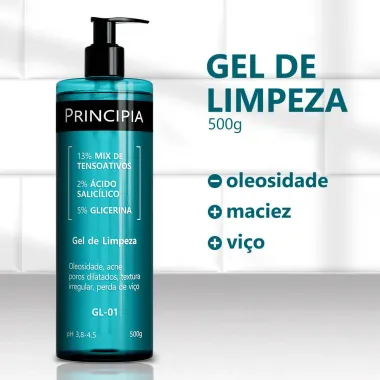 Gel de Limpeza Principia GL-01 Mix de Tensoativos Ácido Salicílico e Glicerina 500g