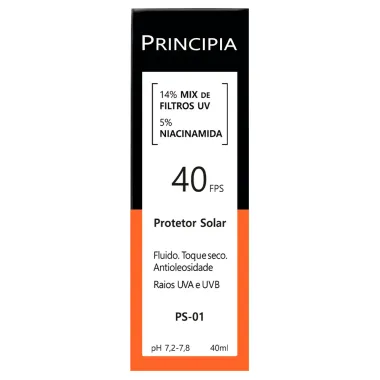 Protetor Solar Principia FPS 40 Antioleosidade Fluido PS 01 40ml