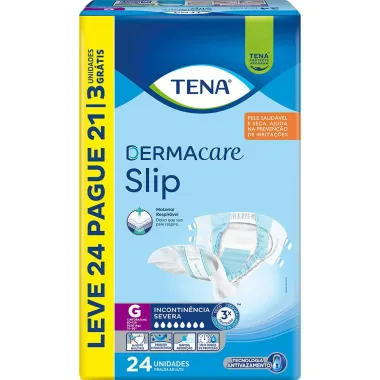 Fralda Geri&aacute;trica Tena Slip Dermacare G Leve 24 Pague 21 unidades