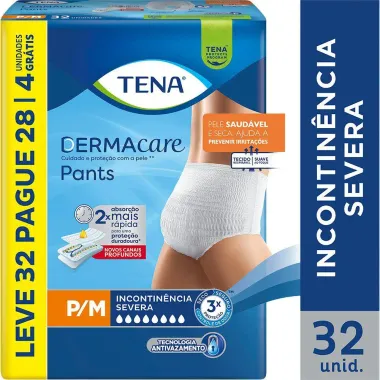 Roupa Íntima Tena Pants DermaCare P/M Leve 32 Pague 28 Unidades