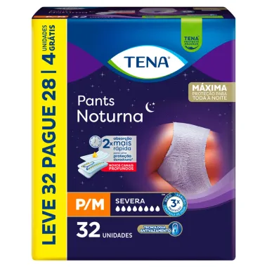 Roupa Íntima Tena Pants Noturna Tamanho P/M Leve 32 Pague 28 Unidades Descartáveis