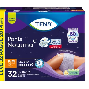 Roupa &Iacute;ntima Tena Pants Noturna Tamanho P/M Leve 32 Pague 28 Unidades e Ganhe 4 Unidades