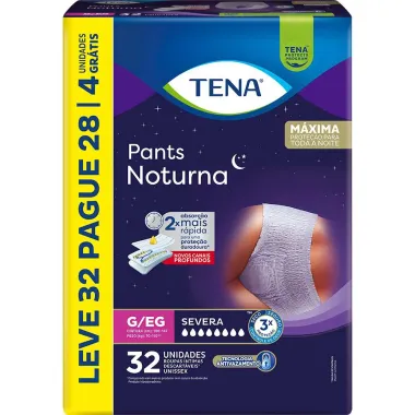 Roupa Íntima Tena Pants Noturna Tamanho G/EG Leve 32 Pague 28 e Ganhe 4 Unidades