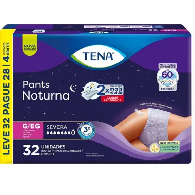 Roupa &Iacute;ntima Tena Pants Noturna Tamanho G/EG Leve 32 Pague 28 e Ganhe 4 Unidades
