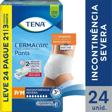 Roupa Íntima Tena Pants DermaCare P/M Leve 24 Pague 21 Unidades