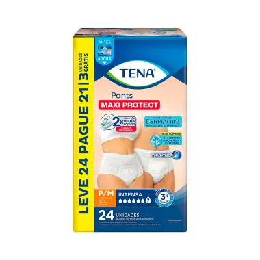 Roupa &Iacute;ntima Tena Pants Maxi Protect P/M Leve 24 Pague 21 unidades