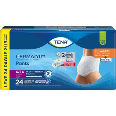 Roupa Íntima Tena Pants DermaCare G/EG Leve 24 Pague 21 Unidades