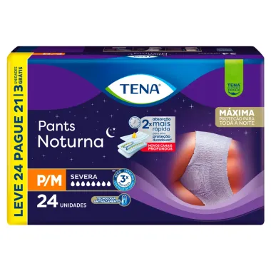 Roupa Íntima Tena Pants Noturna Tamanho P/M Leve 24 Pague 21 Unidades Descartáveis