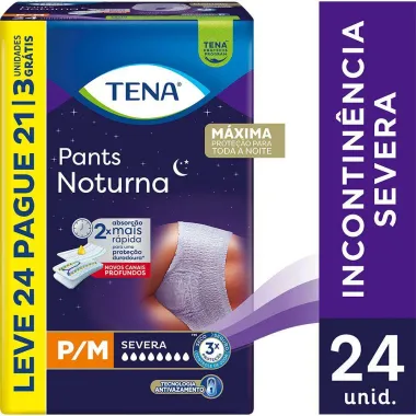 Roupa Íntima Tena Pants Noturna Tamanho P/M Leve 24 Pague 21 Unidades e Ganhe 3 Unidades