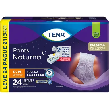 Roupa Íntima Tena Pants Noturna Tamanho P/M Leve 24 Pague 21 Unidades e Ganhe 3 Unidades