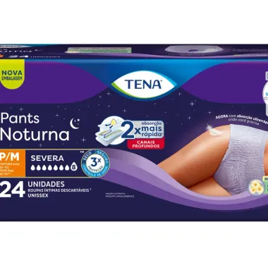 Roupa &Iacute;ntima Tena Pants Noturna Tamanho P/M Leve 24 Pague 21 Unidades e Ganhe 3 Unidades