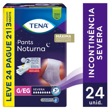 Roupa Íntima Tena Pants Noturna Tamanho G/EG Leve 24 Pague 21 Unidades Descartáveis