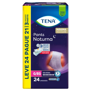 Roupa Íntima Tena Pants Noturna Tamanho G/EG Leve 24 Pague 21 Unidades Descartáveis