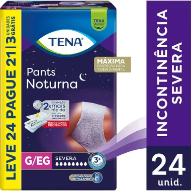 Roupa Íntima Tena Pants Noturna Tamanho G/EG Leve 24 Pague 21 Unidades Descartáveis