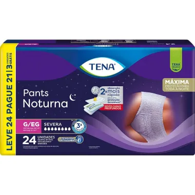 Roupa Íntima Tena Pants Noturna Tamanho G/EG Leve 24 Pague 21 Unidades Descartáveis