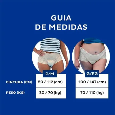 Roupa Íntima Tena Pants Mulher Tamanho P/M Nude 16 Unidades Descartáveis