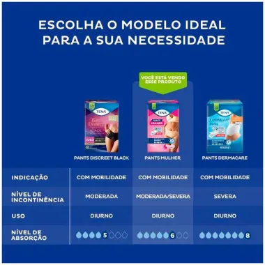 Roupa Íntima Tena Pants Mulher Tamanho G/EG Nude 16 Unidades Descartáveis