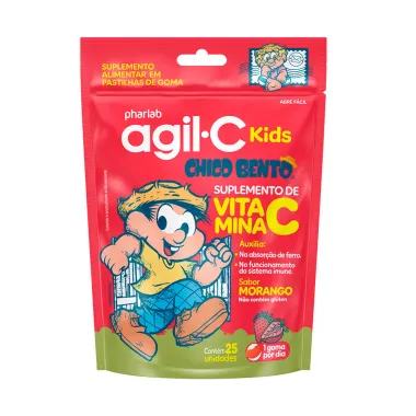 Agil-C Kids Chico Bento Sabor Morango com 25 Gomas