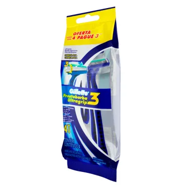 Aparelho de Barbear Gillette Prestobarba 3 Ultragrip Leve 4 Pague 3