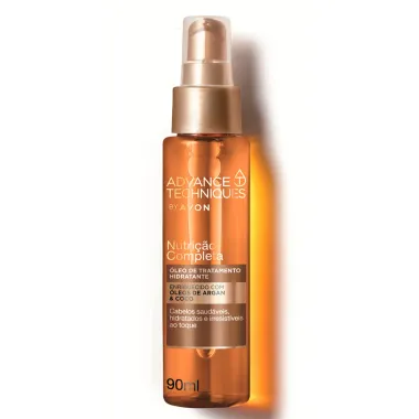 Óleo de Tratamento Hidratante Advance Techniques Avon Nutrição Completa Enriquecido Com Óleos de Argan e Coco 90ml