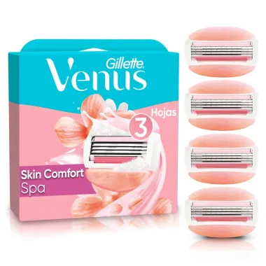 Carga Venus Gillette Skin Comfort Spa Aparelho de Depila&ccedil;&atilde;o com 4 Unidades