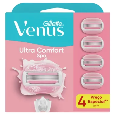 Carga Venus Gillette Skin Comfort Spa Aparelho de Depila&ccedil;&atilde;o com 4 Unidades