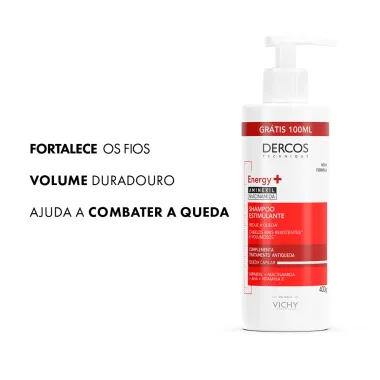 Dercos Energy+ Shampoo Estimulante Antiqueda 400g Ganhe 100ml