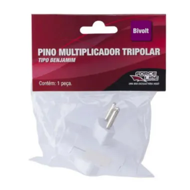 Pino Multiplicador Tripolar Tipo Benjamim Force Line Bivolt 1 Unidade
