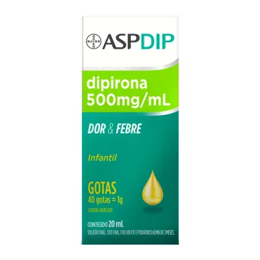 AspDip 500mg/ml Infantil Sabor Abacaxi Gotas 20ml