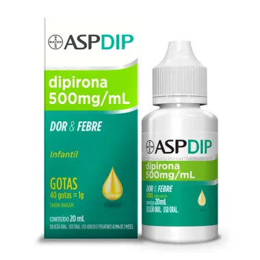 AspDip 500mg/ml Infantil Sabor Abacaxi Gotas 20ml