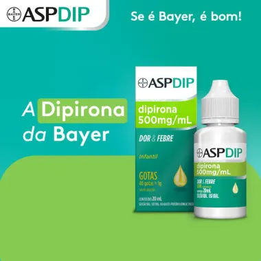 AspDip 500mg/ml Infantil Sabor Abacaxi Gotas 20ml