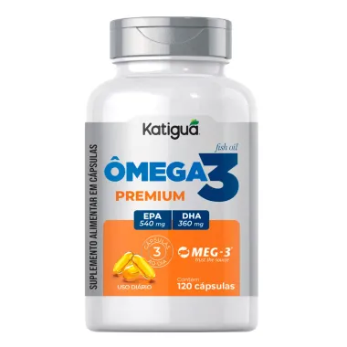 Ômega 3 Premium Fish Oil Katiguá Epa 540mg + DHA 360mg com 120 Cápsulas