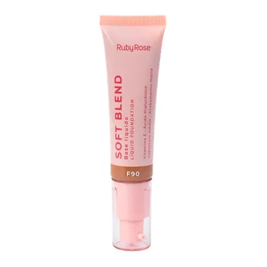 Base Líquida Ruby Rose Soft Blend Cor F90 Cobertura Média 30g