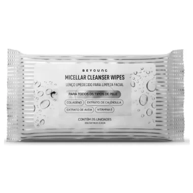 Lenço Umedecido Beyoung Micellar Cleanser Wipes para Limpeza Facial 25 Unidades