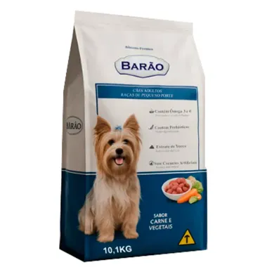 Ração para Cães Barão Adultos Raças de Pequeno Porte Sabor Carne e Vegetais 10,1Kg