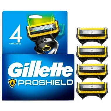 Carga para Aparelho de Barbear Gillette Proshield com 4 Cartuchos