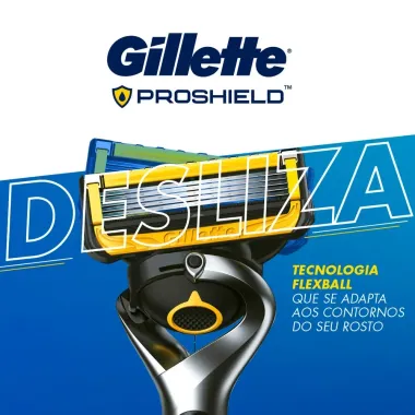 Carga para Aparelho de Barbear Gillette Proshield com 4 Cartuchos