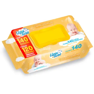 Toalha Umedecida Upa Bebê Leve 140 Pague 120 Unidades