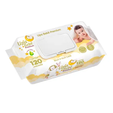 Toalha Umedecida Upa Bebe Premium Aloe Vera 120 Unidades