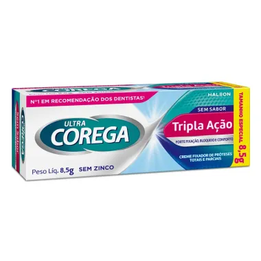 Corega Ultra Creme Tripla Ação Sem Sabor 8,5g