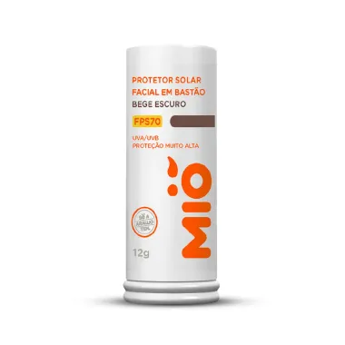 Protetor Solar Facial Mió Bastão FPS 70 Cor Bege Escuro 12g