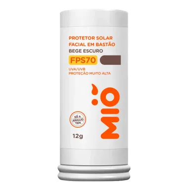Protetor Solar Facial Mi&oacute; Stick FPS 70 Cor Bege Escuro 12g