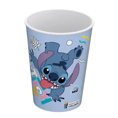 Copo de Colorir Mió Stitch e Angel Desenhos e Cores Sortidas 320ml