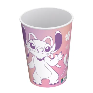 Copo de Colorir Mió Stitch e Angel Desenhos e Cores Sortidas 320ml