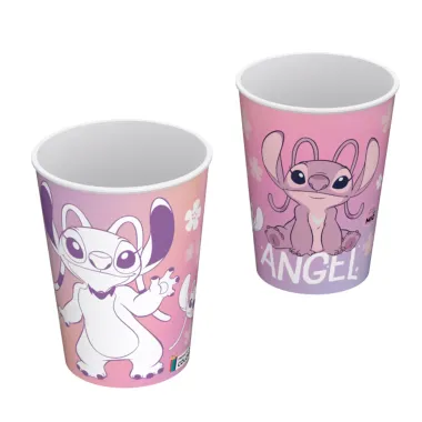 Copo de Colorir Mió Stitch e Angel Desenhos e Cores Sortidas 320ml