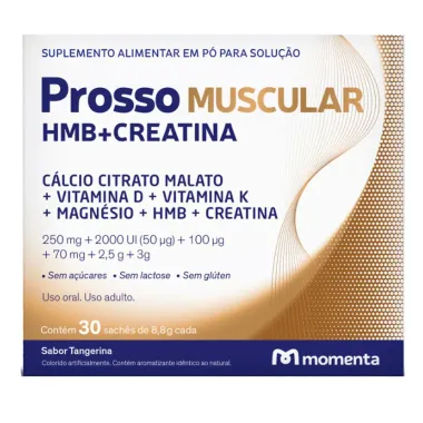 Prosso Muscular HMB + Creatina Sabor Tangerina com 30 Sachês de 8,8g cada