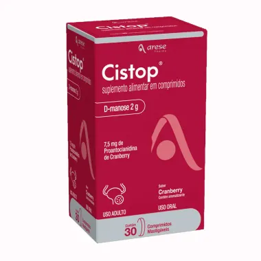 Cistop D-Manose 2 Sabor Cranberry Com 30 Comprimidos Mastigáveis