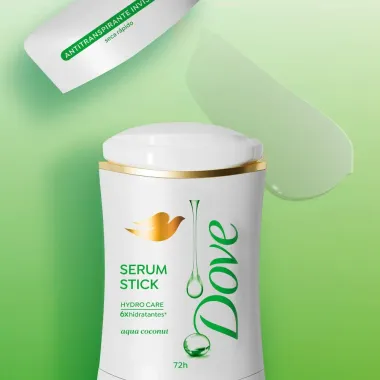 Desodorante Antitranspirante Stick Dove Sérum Aqua Coconut 45g